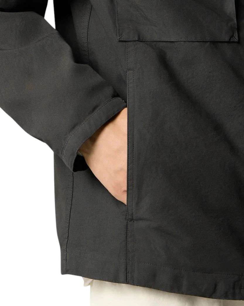 STONE ISLAND CANVAS WEAVE COTTON JACKET BLACK