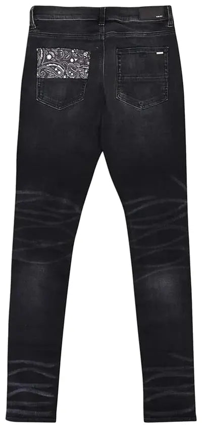 AMIRI VINTAGE BANDANA ARTPATCH JEAN “AGED BLACK”