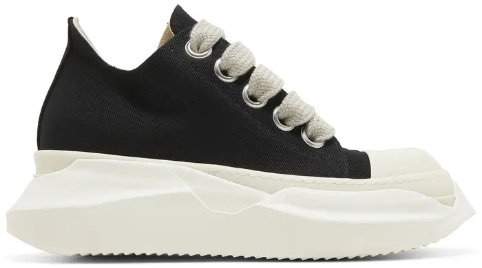 RICK OWENS DRKSHDW FOGACHINE COTTON DENIM MEGALACE ABSTRACT LOW “BLACK MILK”
