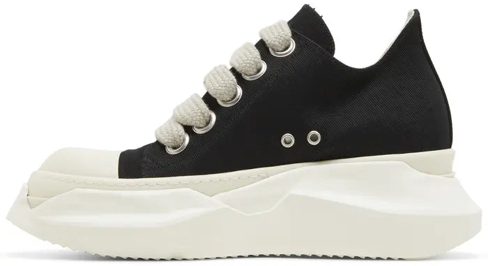 RICK OWENS DRKSHDW FOGACHINE COTTON DENIM MEGALACE ABSTRACT LOW “BLACK MILK”