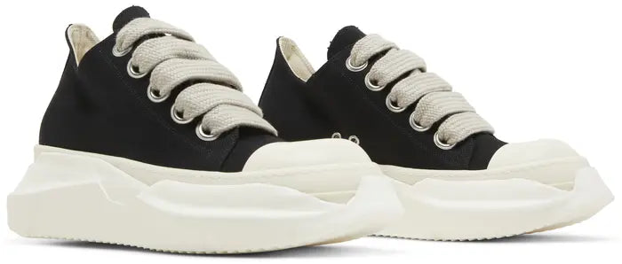 RICK OWENS DRKSHDW FOGACHINE COTTON DENIM MEGALACE ABSTRACT LOW “BLACK MILK”