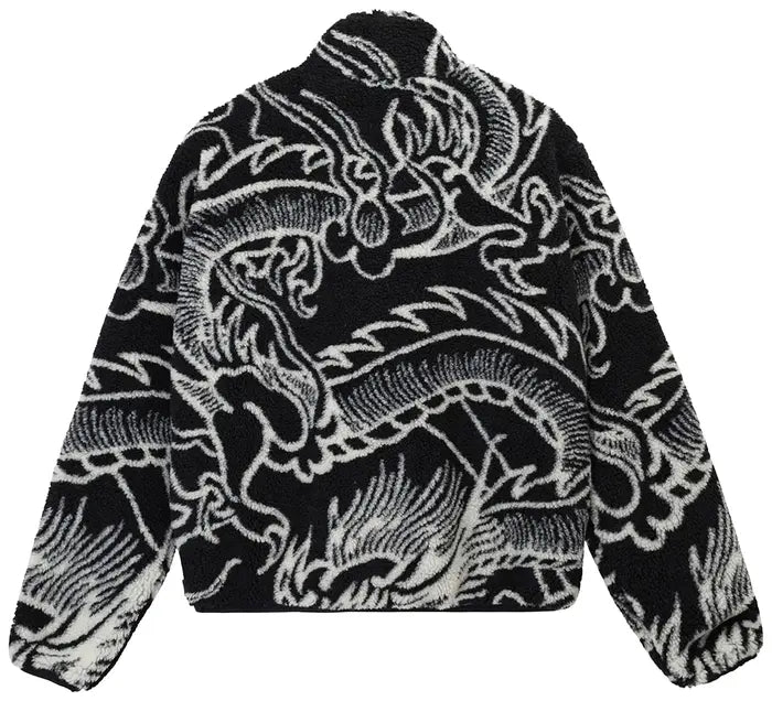 STUSSY DRAGON SHERPA JACKET BLACK