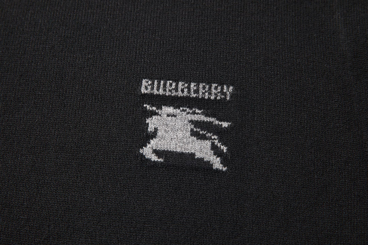 BURBERRY INTARSIA LOGO WOOL SWEATER