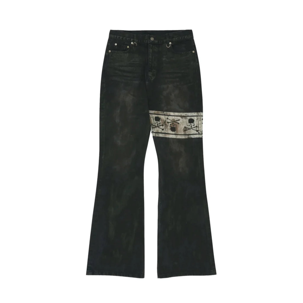 PROJECT G/R MASTERMIND  FLARED DENIM PANTS - BLACK
