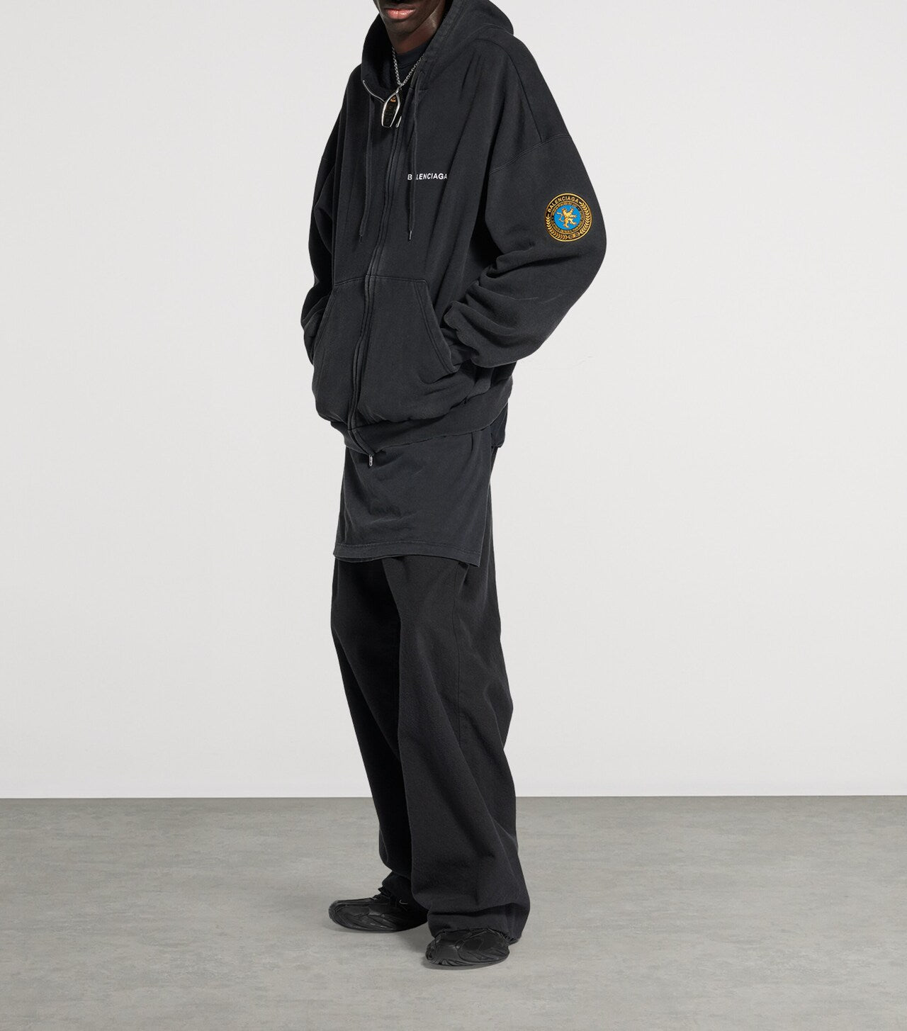 BALENCIAGA COTTON UNIFORM PATCH HOODIE
