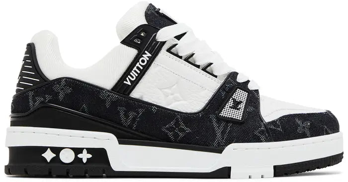 LOUIS VUITTON TRAINER ’EMBOSSED MONOGRAM – WHITE BLACK DENIM’