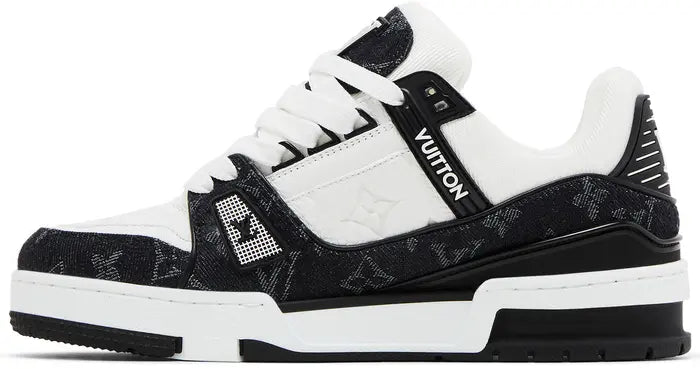 LOUIS VUITTON TRAINER ’EMBOSSED MONOGRAM – WHITE BLACK DENIM’