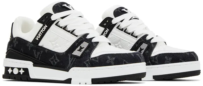 LOUIS VUITTON TRAINER ’EMBOSSED MONOGRAM – WHITE BLACK DENIM’
