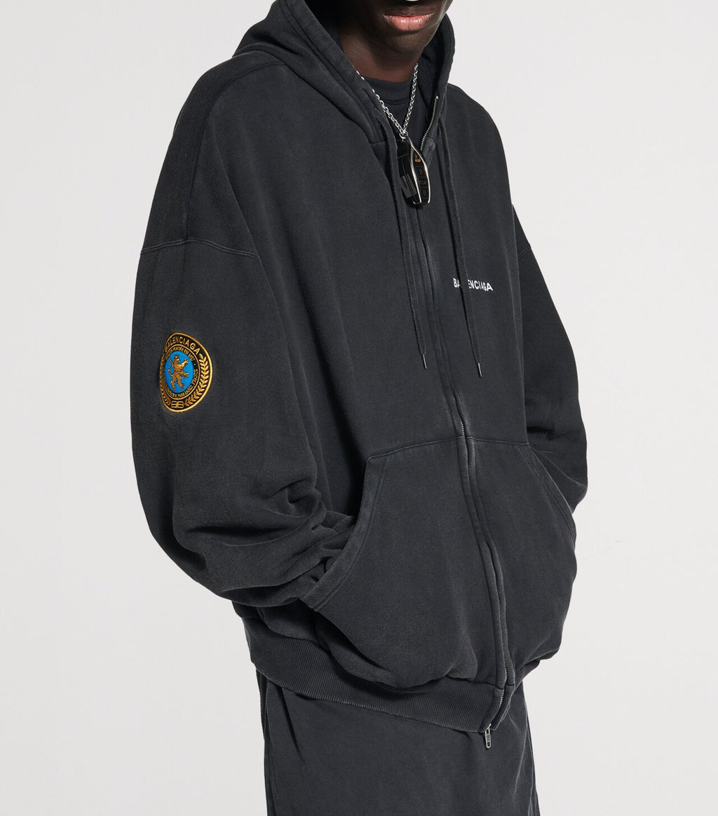 BALENCIAGA COTTON UNIFORM PATCH HOODIE