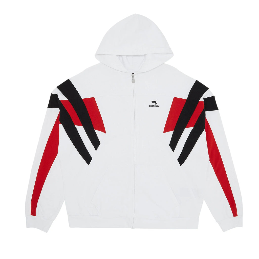 BALENCIAGA TRACKSUIT ZIP-HOODIE 'WHITE / BLACK'