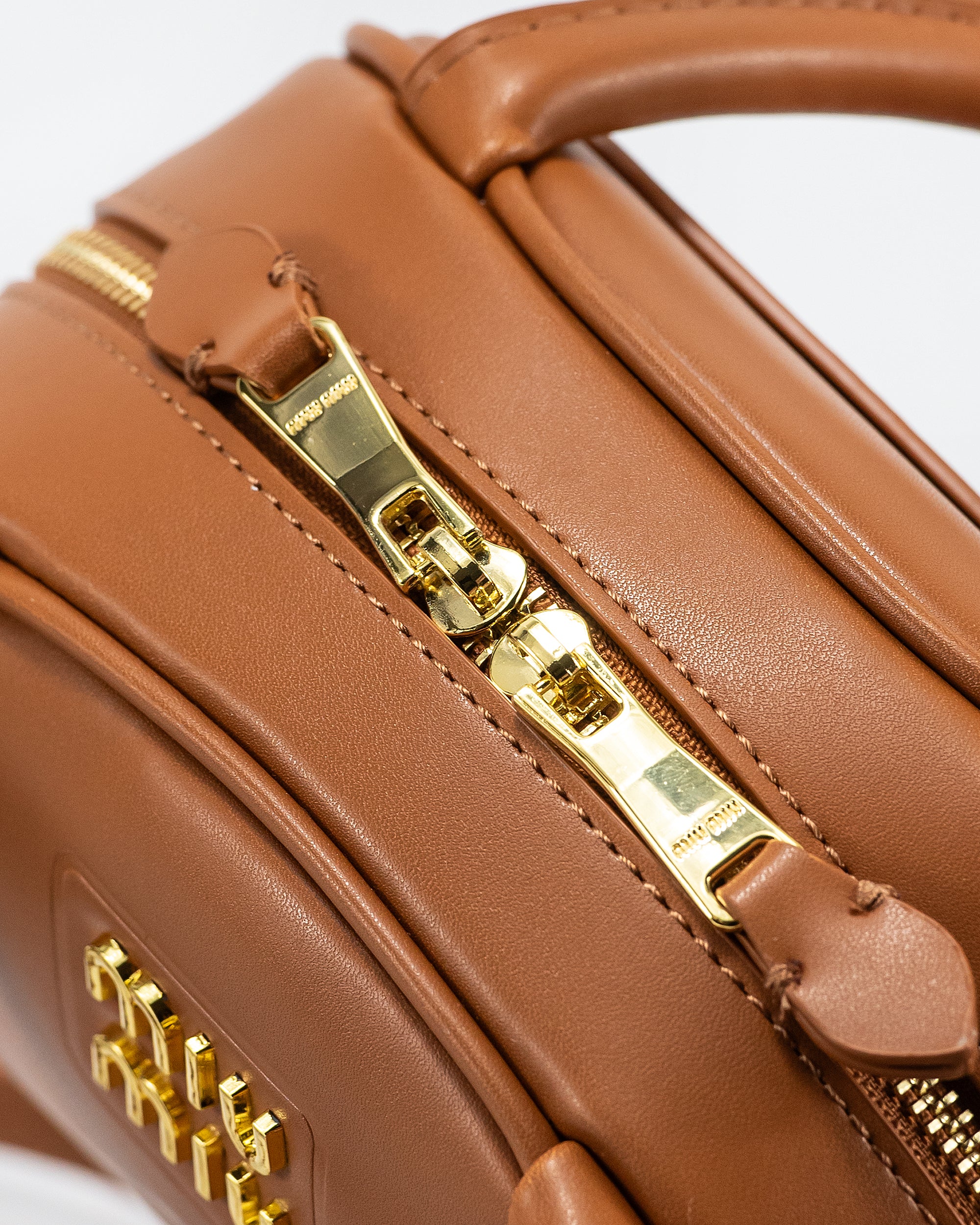 MIU MIU LEATHER TOP-HANDLE BAG