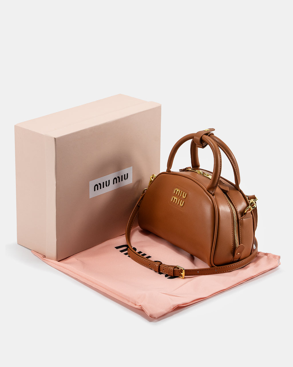 MIU MIU LEATHER TOP-HANDLE BAG