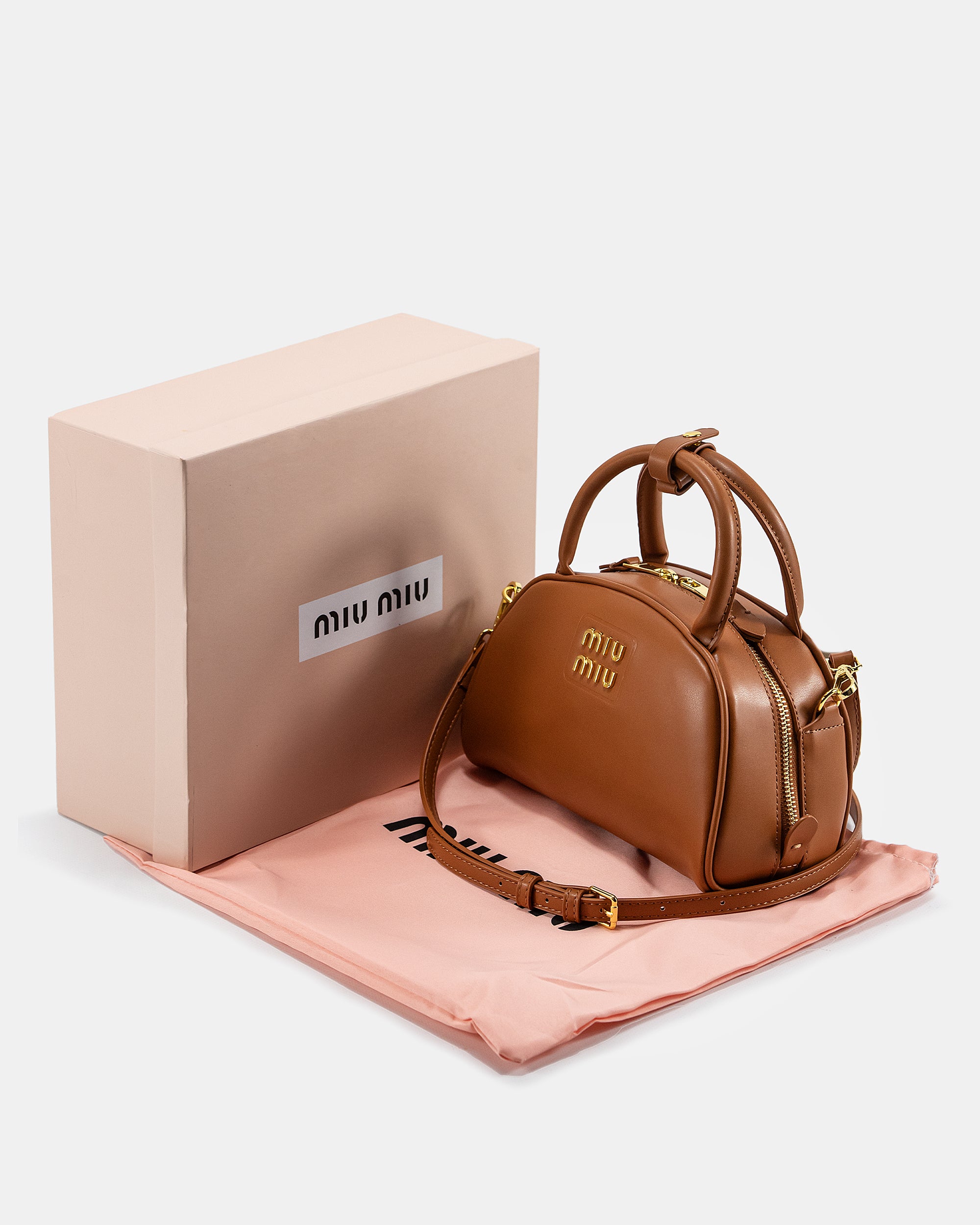 MIU MIU LEATHER TOP-HANDLE BAG