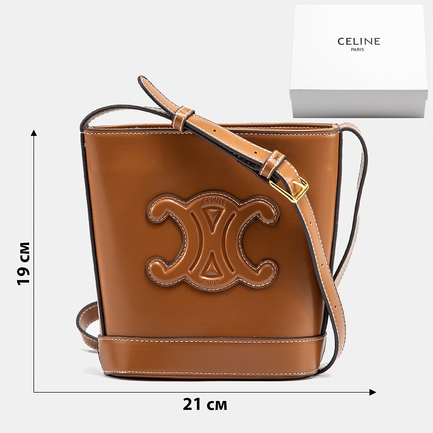 CELINE SMALL BUCKET CUIR TRIOMPHE BAG