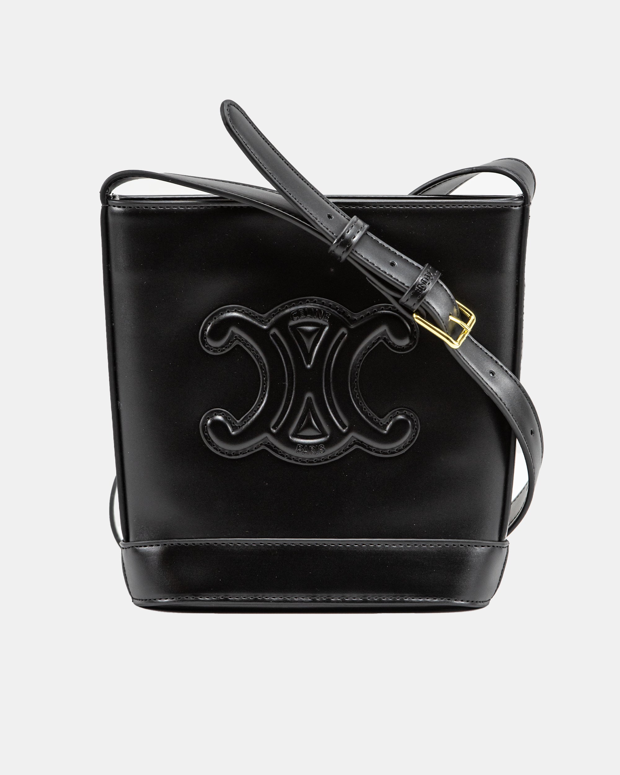 CELINE SMALL BUCKET CUIR TRIOMPHE BAG