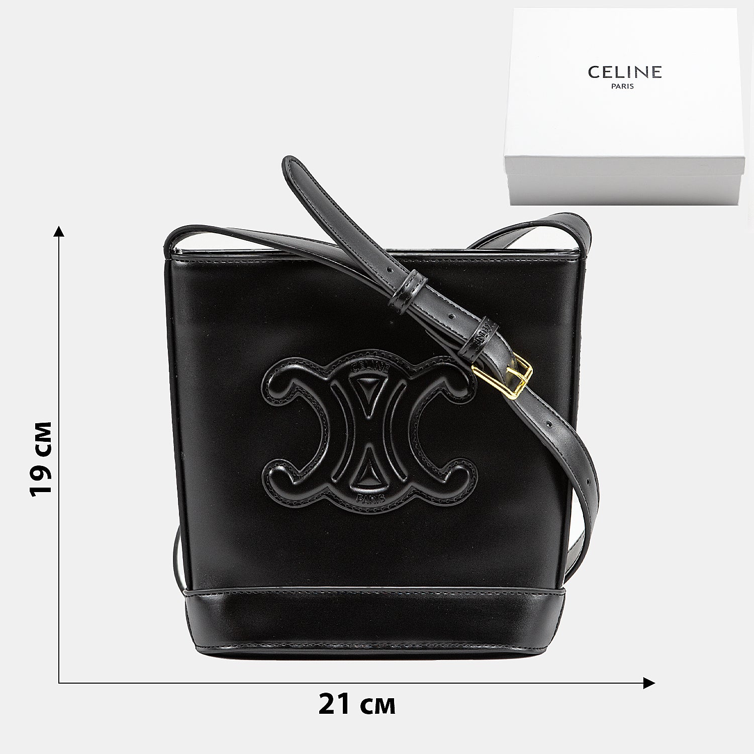 CELINE SMALL BUCKET CUIR TRIOMPHE BAG