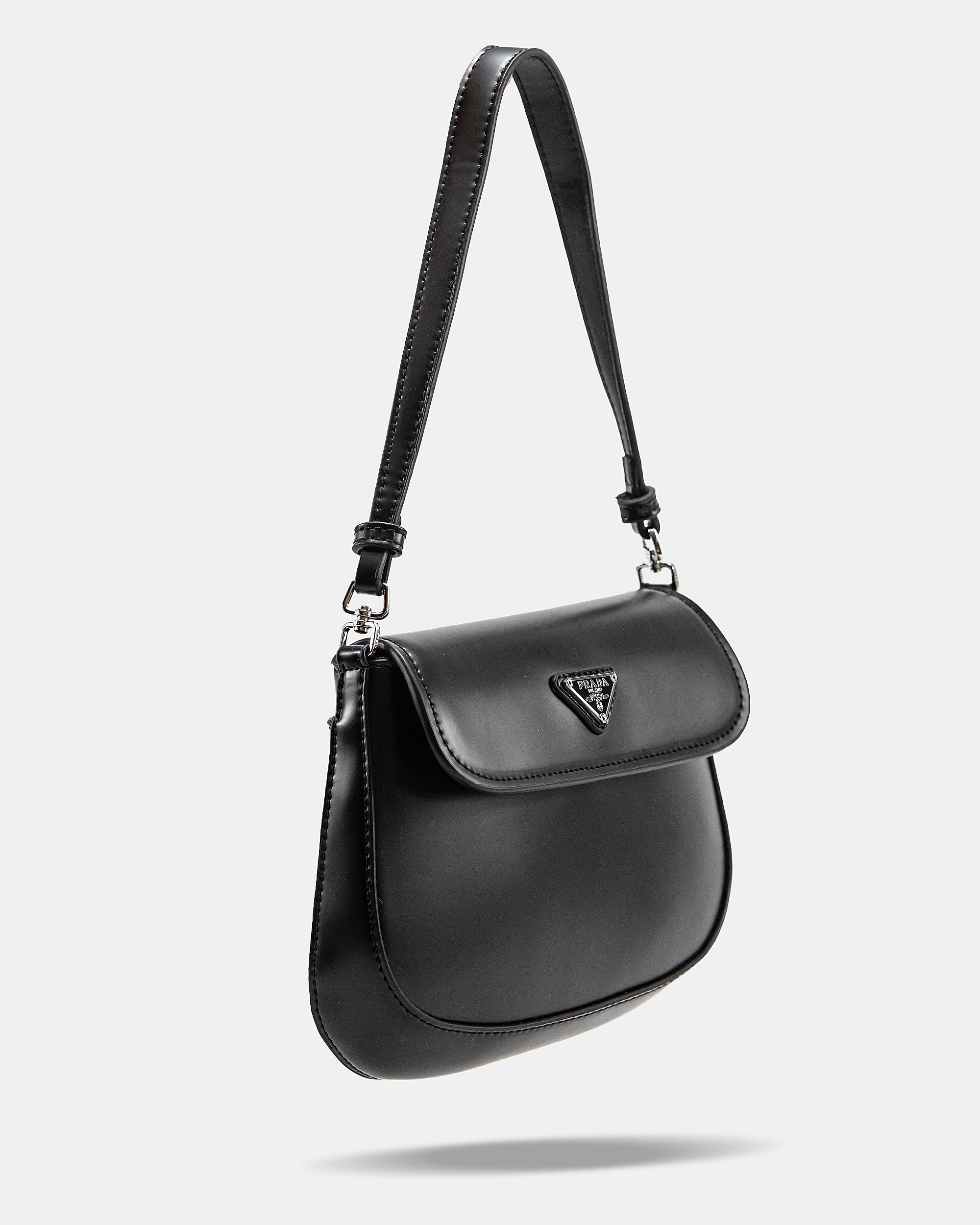 PRADA CLEO LACQUERED LEATHER MINI BAG