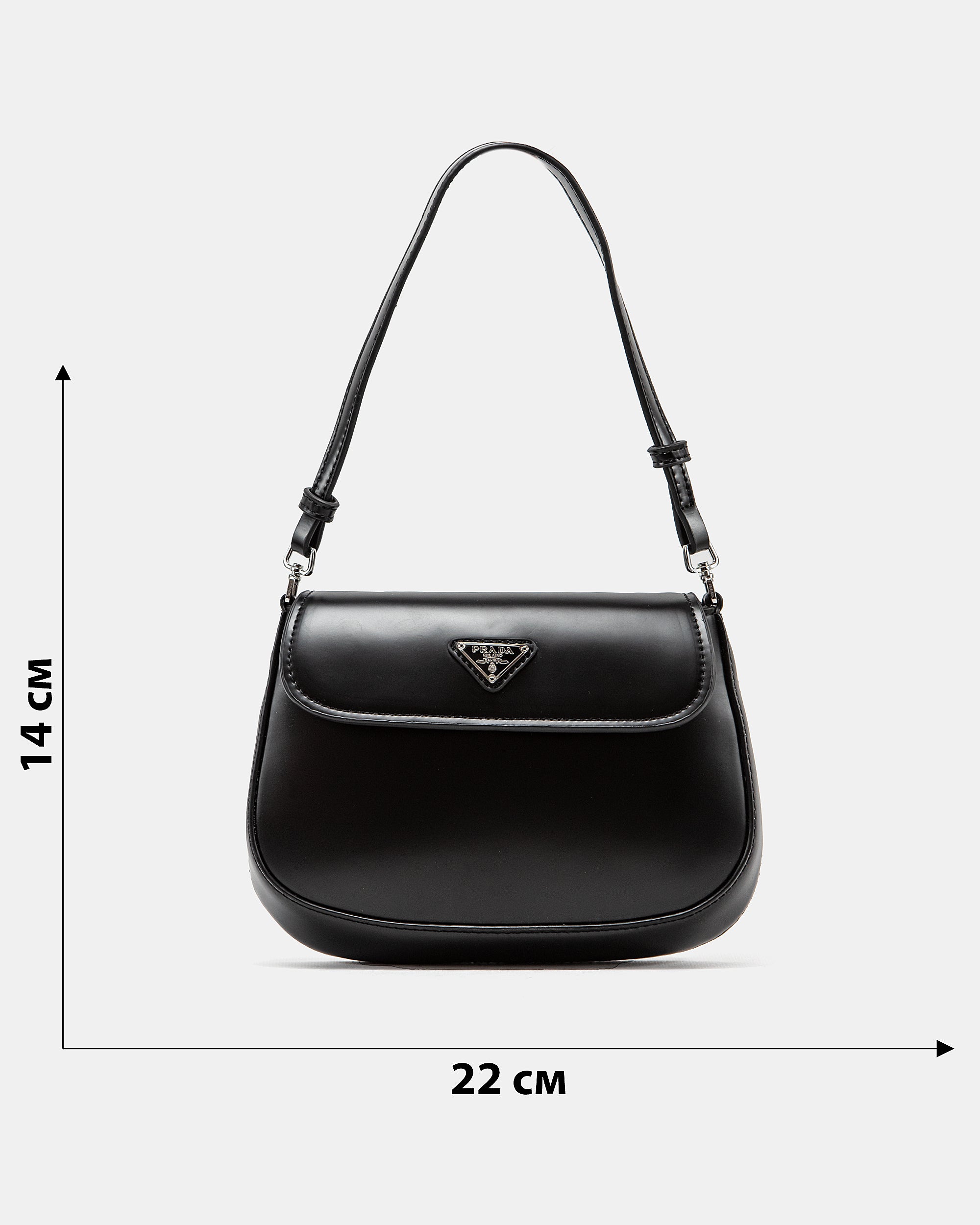 PRADA CLEO LACQUERED LEATHER MINI BAG