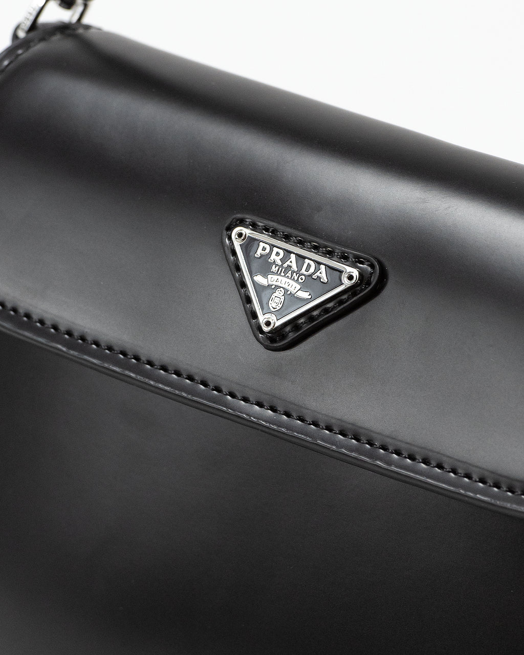 PRADA CLEO LACQUERED LEATHER MINI BAG