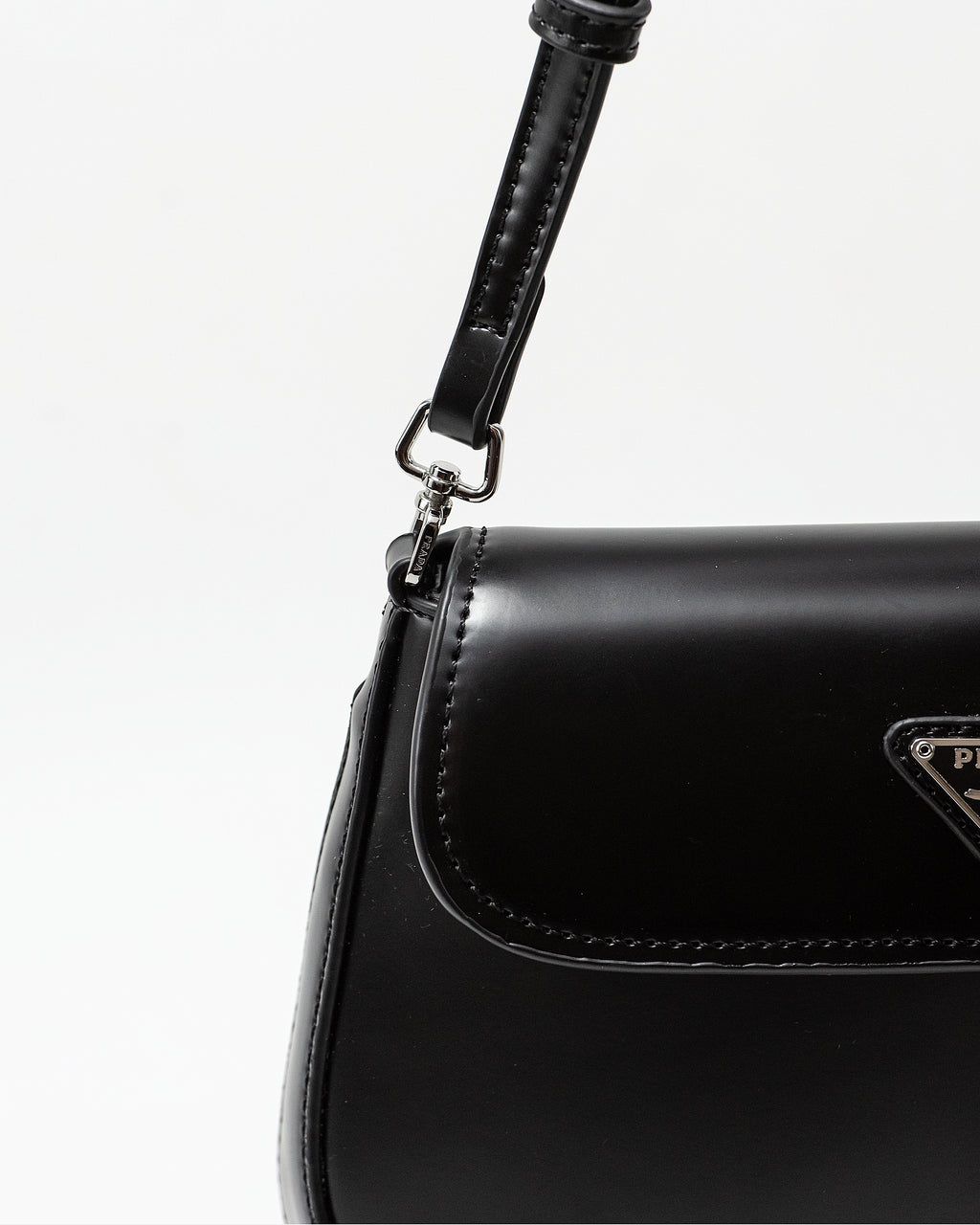 PRADA CLEO LACQUERED LEATHER MINI BAG