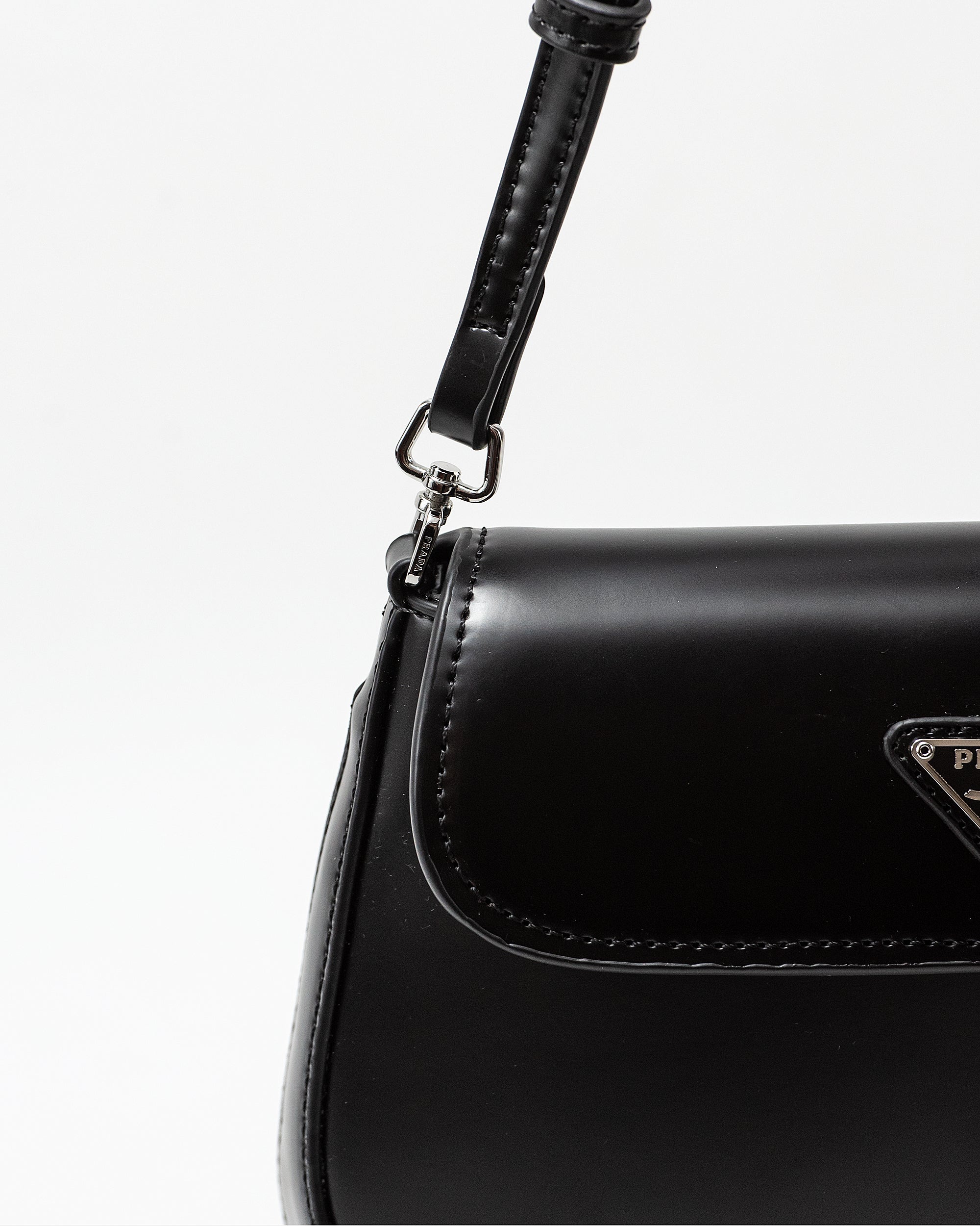 PRADA CLEO LACQUERED LEATHER MINI BAG
