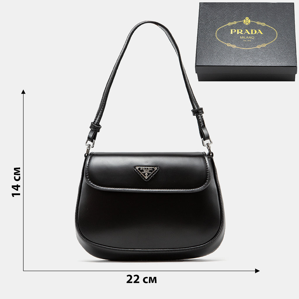 PRADA CLEO LACQUERED LEATHER MINI BAG