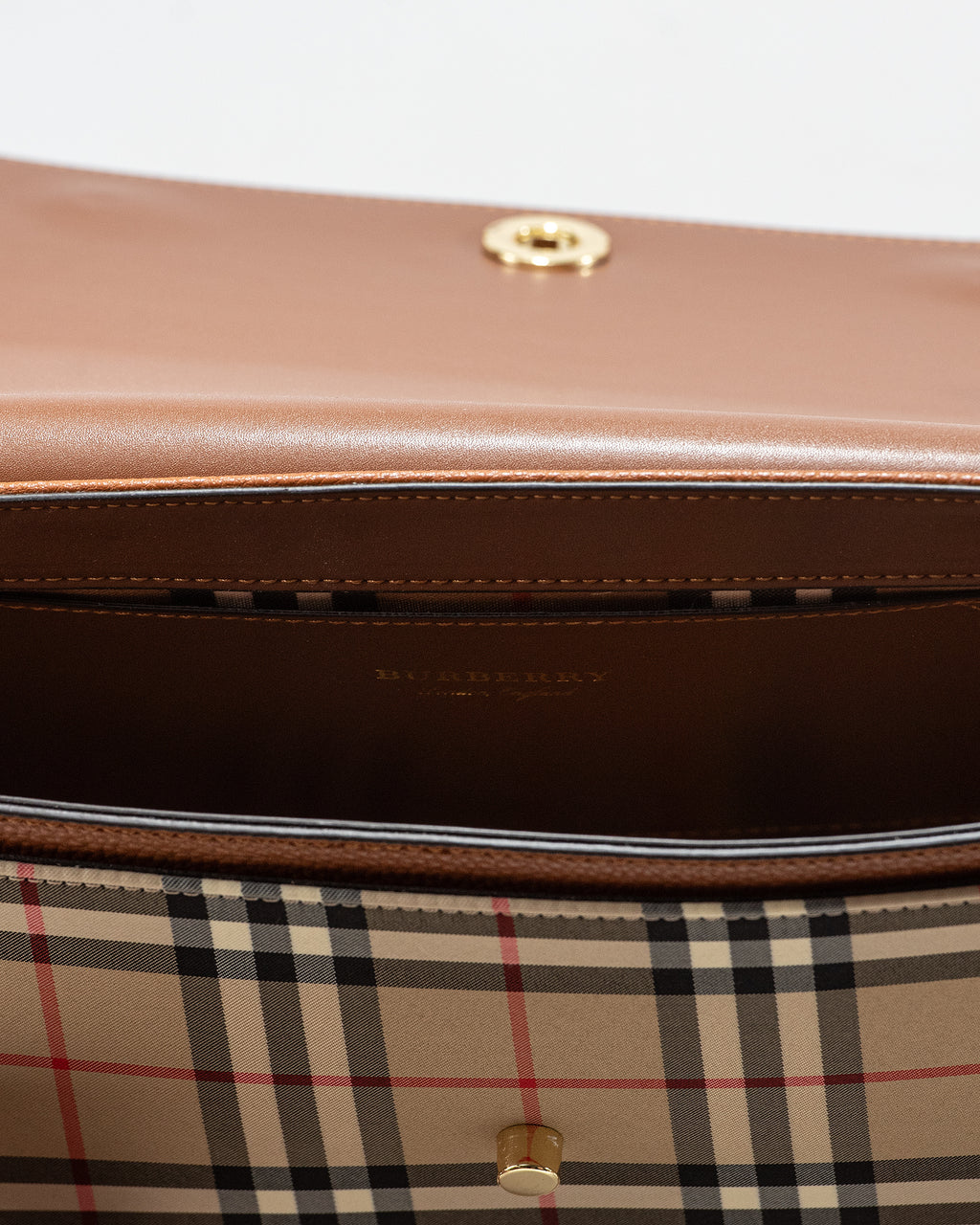 BURBERRY VINTAGE CHECK LEATHER NOTE CROSSBODY BAG