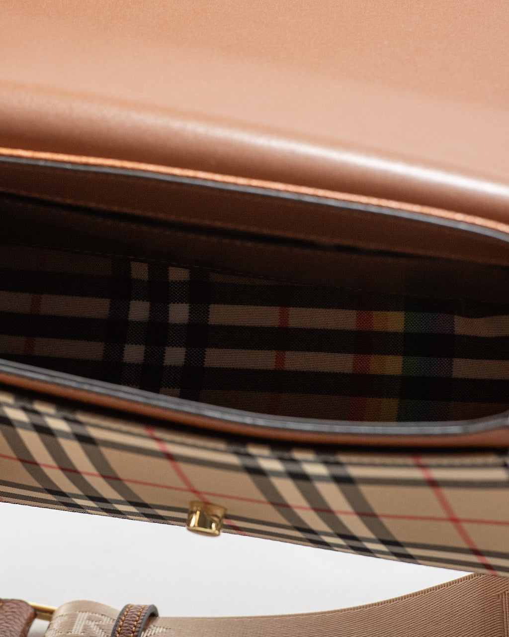 BURBERRY VINTAGE CHECK LEATHER NOTE CROSSBODY BAG