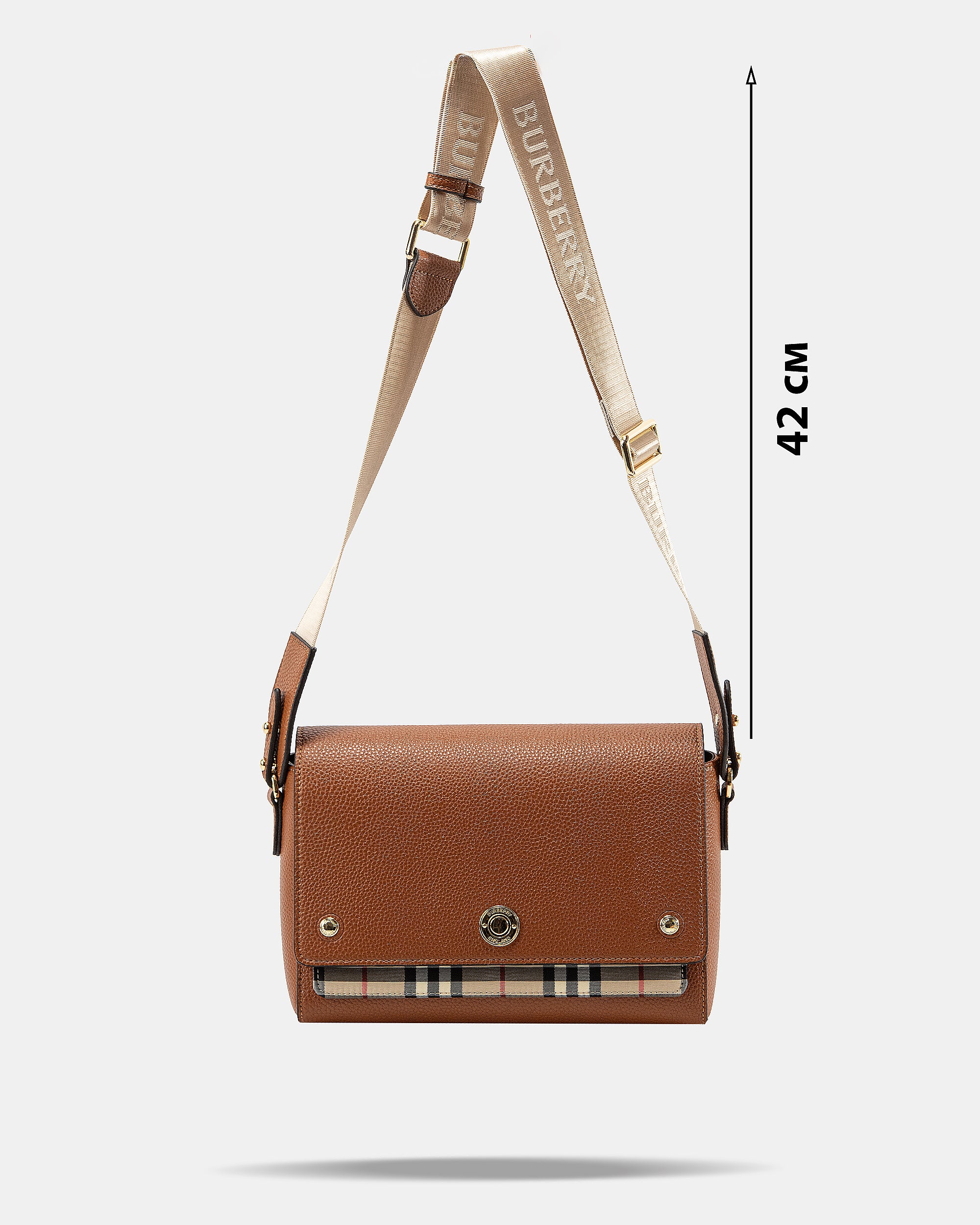 BURBERRY VINTAGE CHECK LEATHER NOTE CROSSBODY BAG