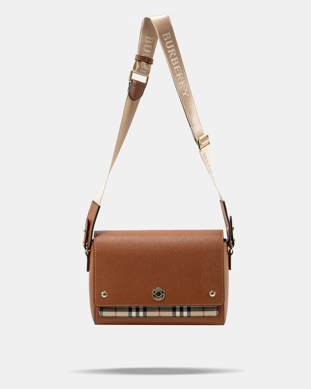 BURBERRY VINTAGE CHECK LEATHER NOTE CROSSBODY BAG