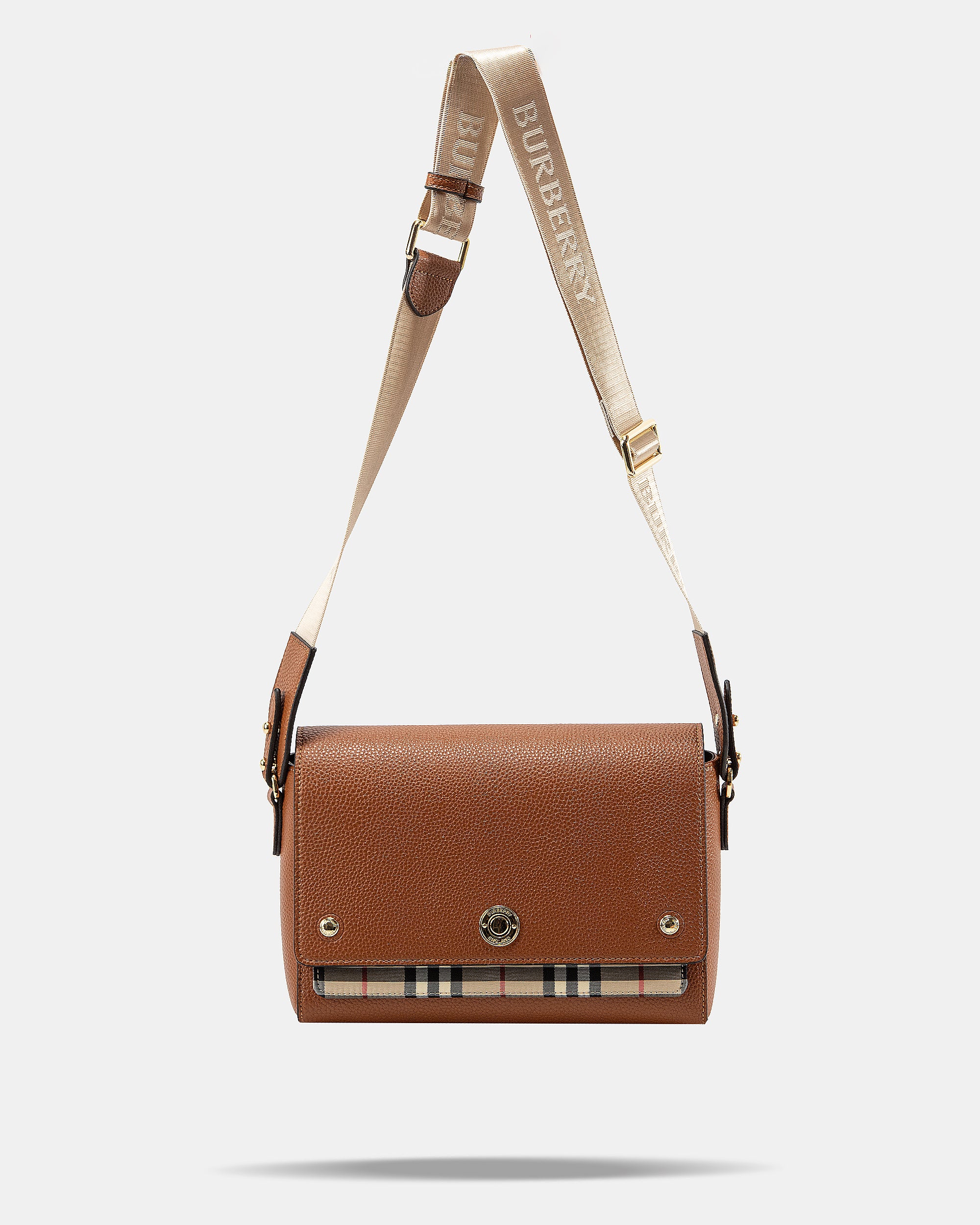 BURBERRY VINTAGE CHECK LEATHER NOTE CROSSBODY BAG