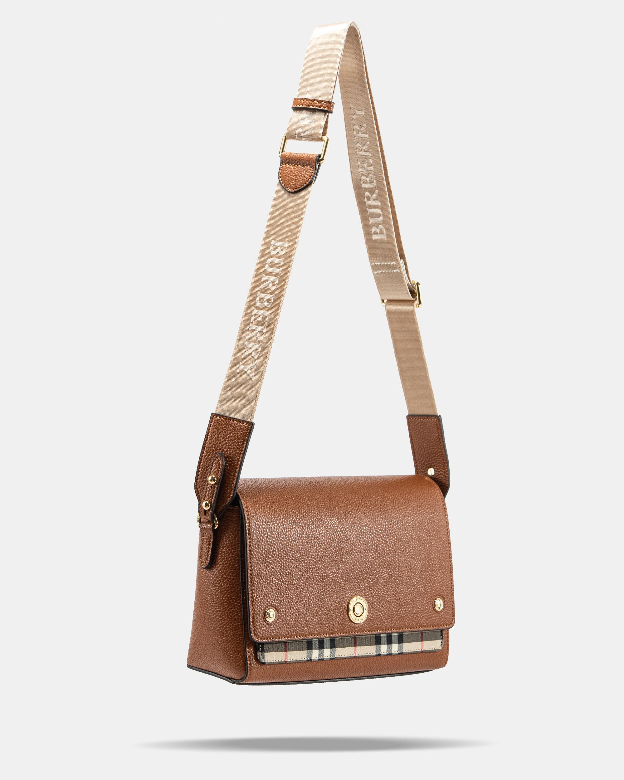 BURBERRY VINTAGE CHECK LEATHER NOTE CROSSBODY BAG