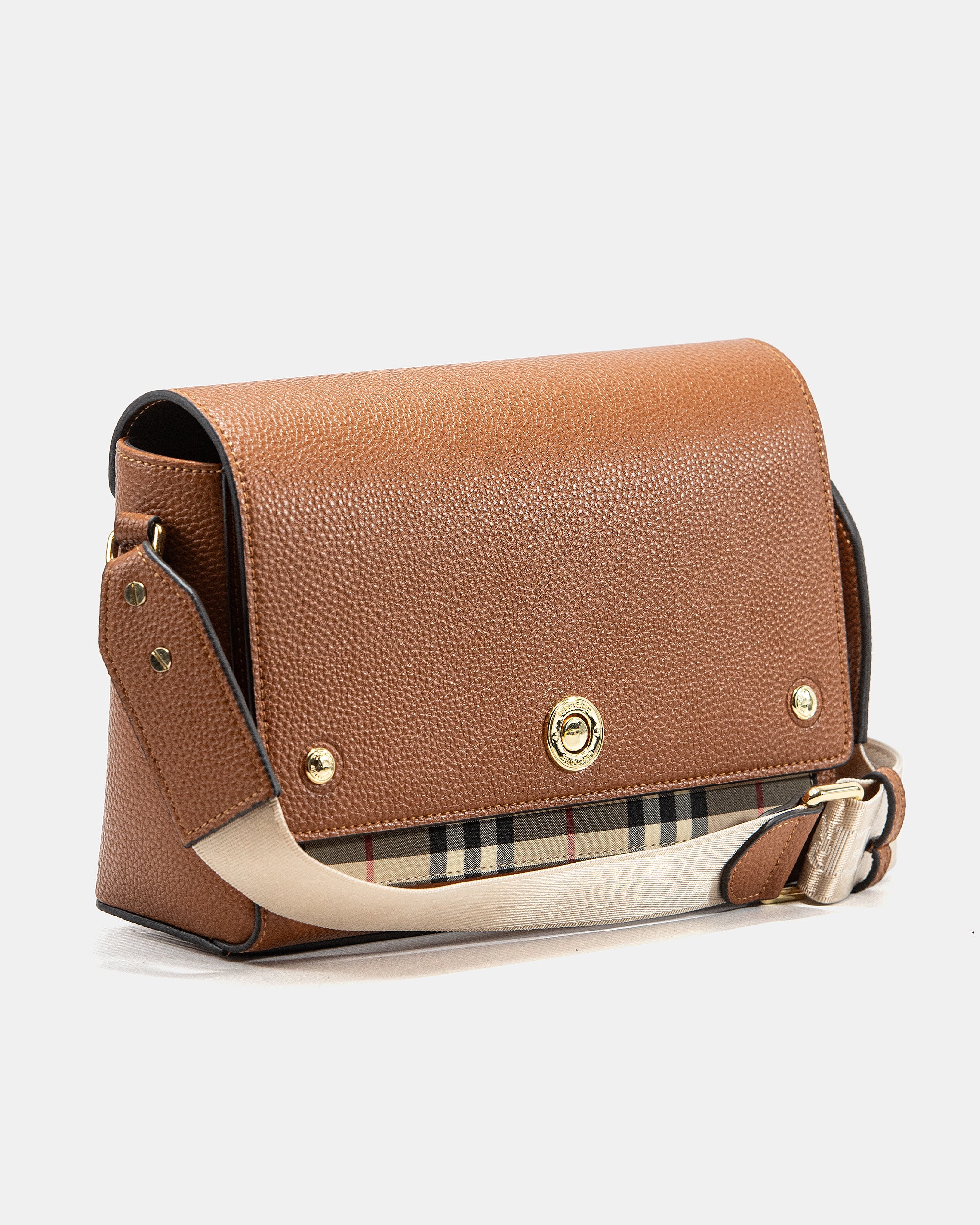 BURBERRY VINTAGE CHECK LEATHER NOTE CROSSBODY BAG