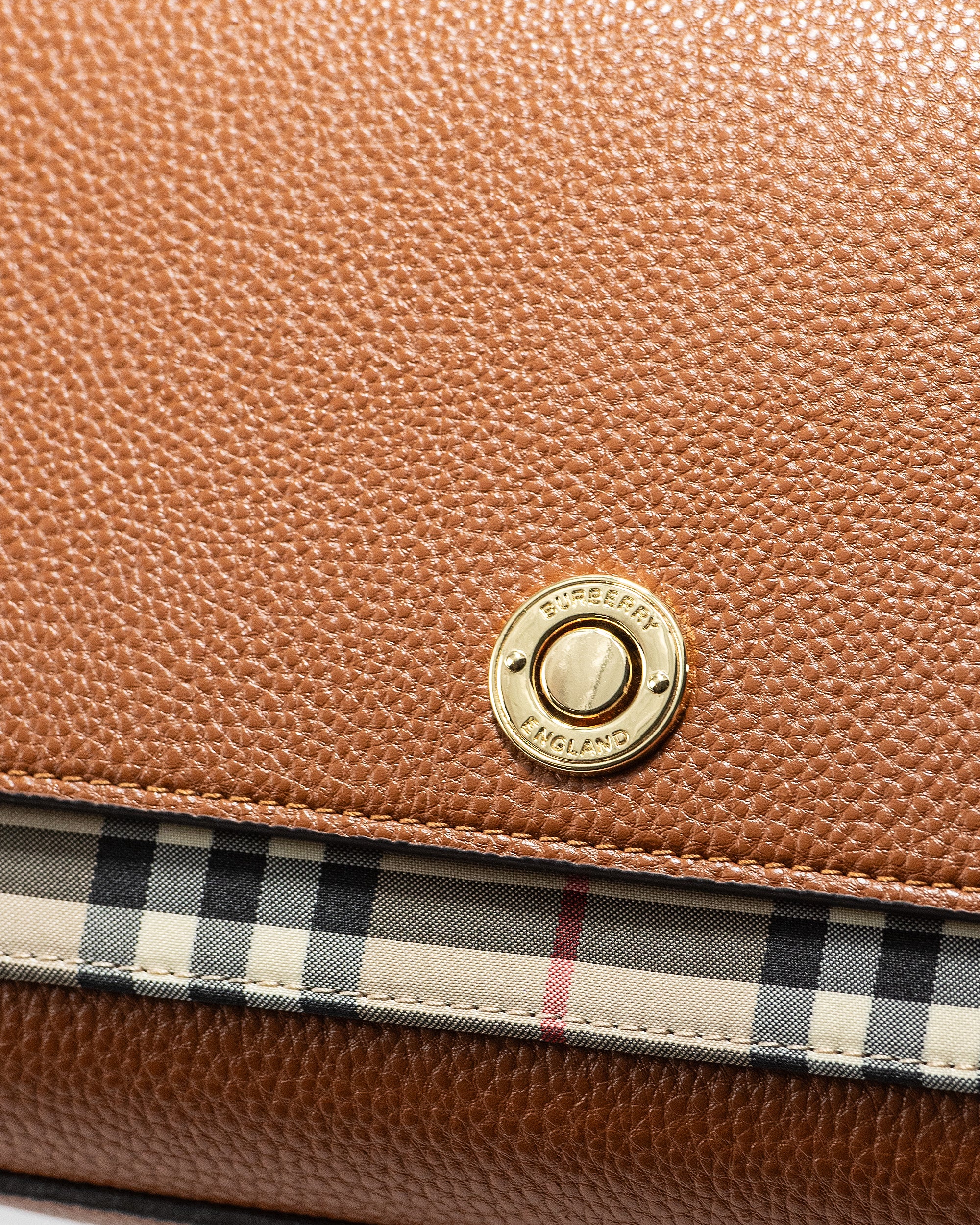 BURBERRY VINTAGE CHECK LEATHER NOTE CROSSBODY BAG
