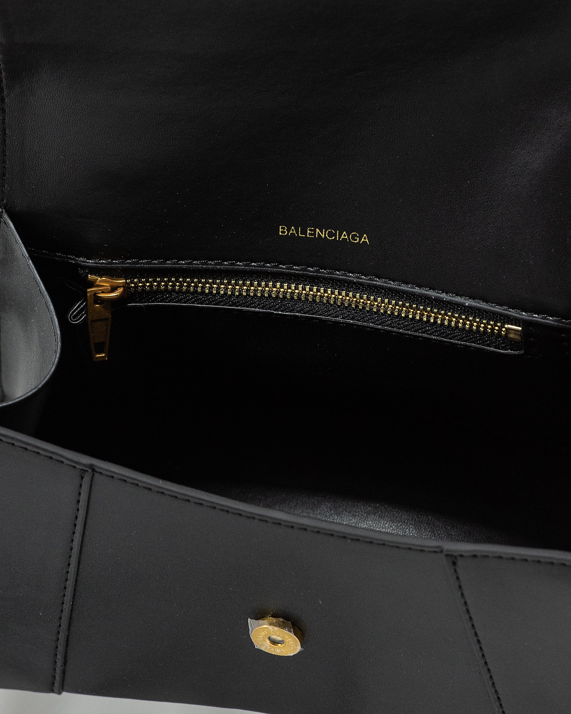 BALENCIAGA HOURGLASS BAG IN BLACK