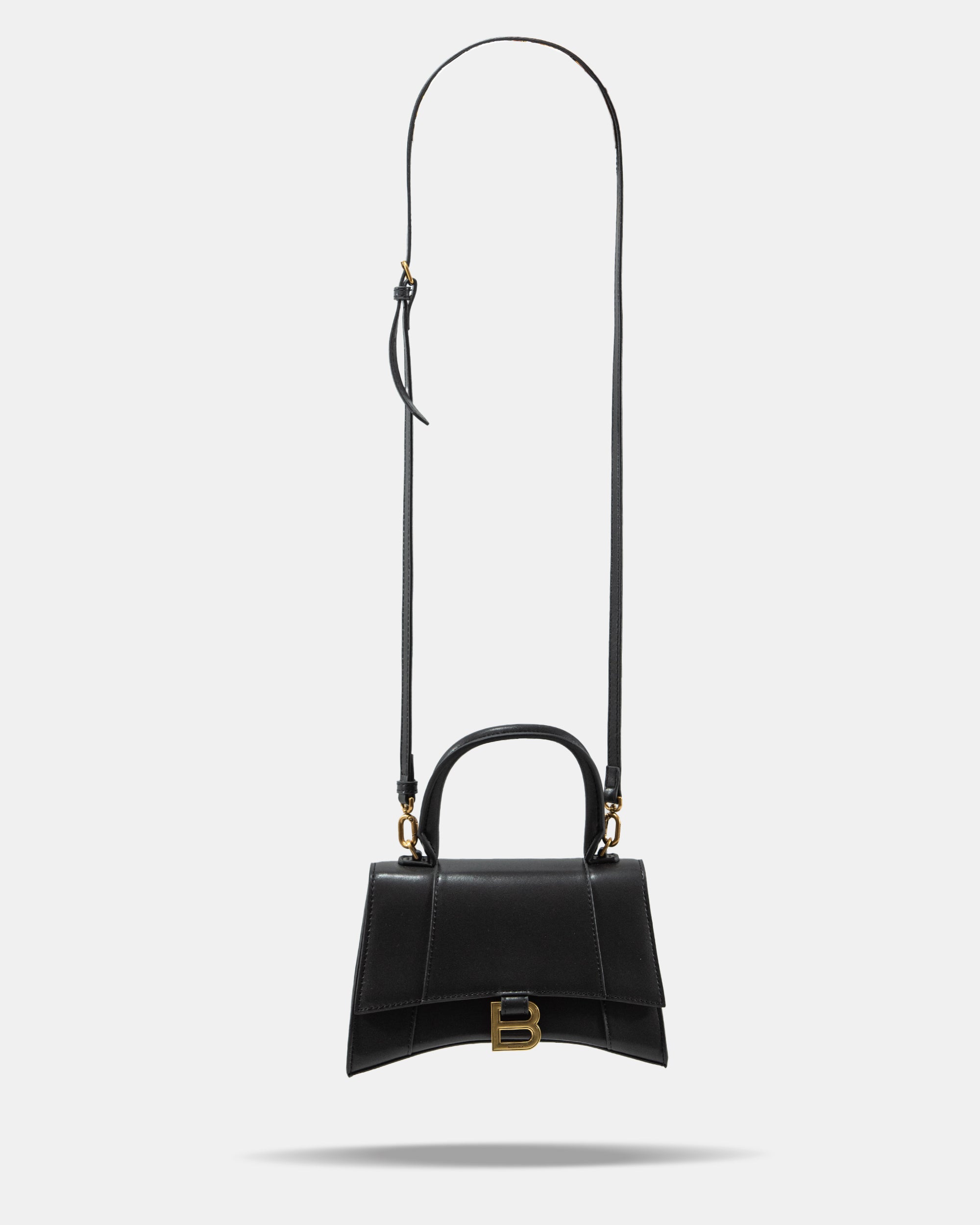 BALENCIAGA HOURGLASS BAG IN BLACK