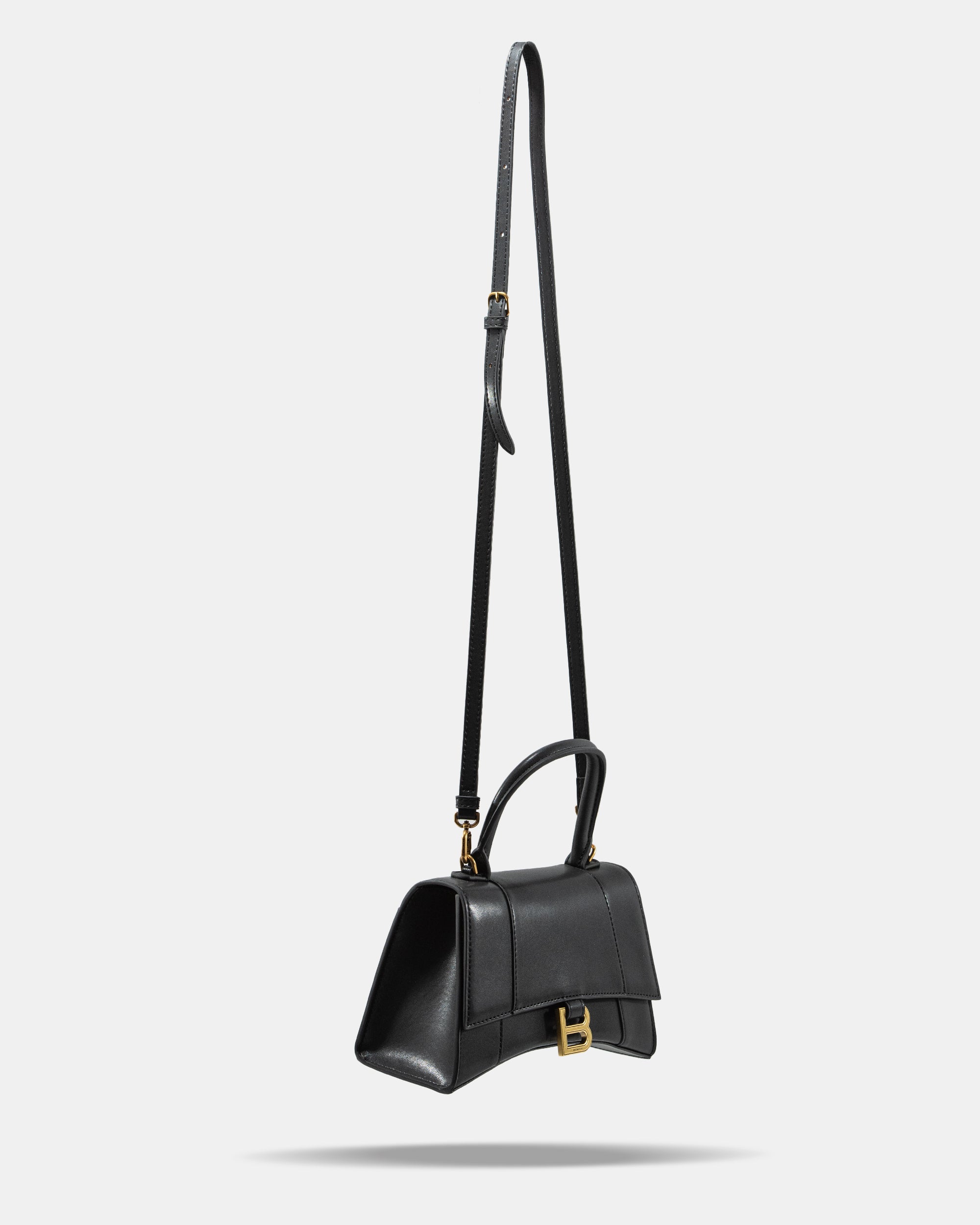 BALENCIAGA HOURGLASS BAG IN BLACK