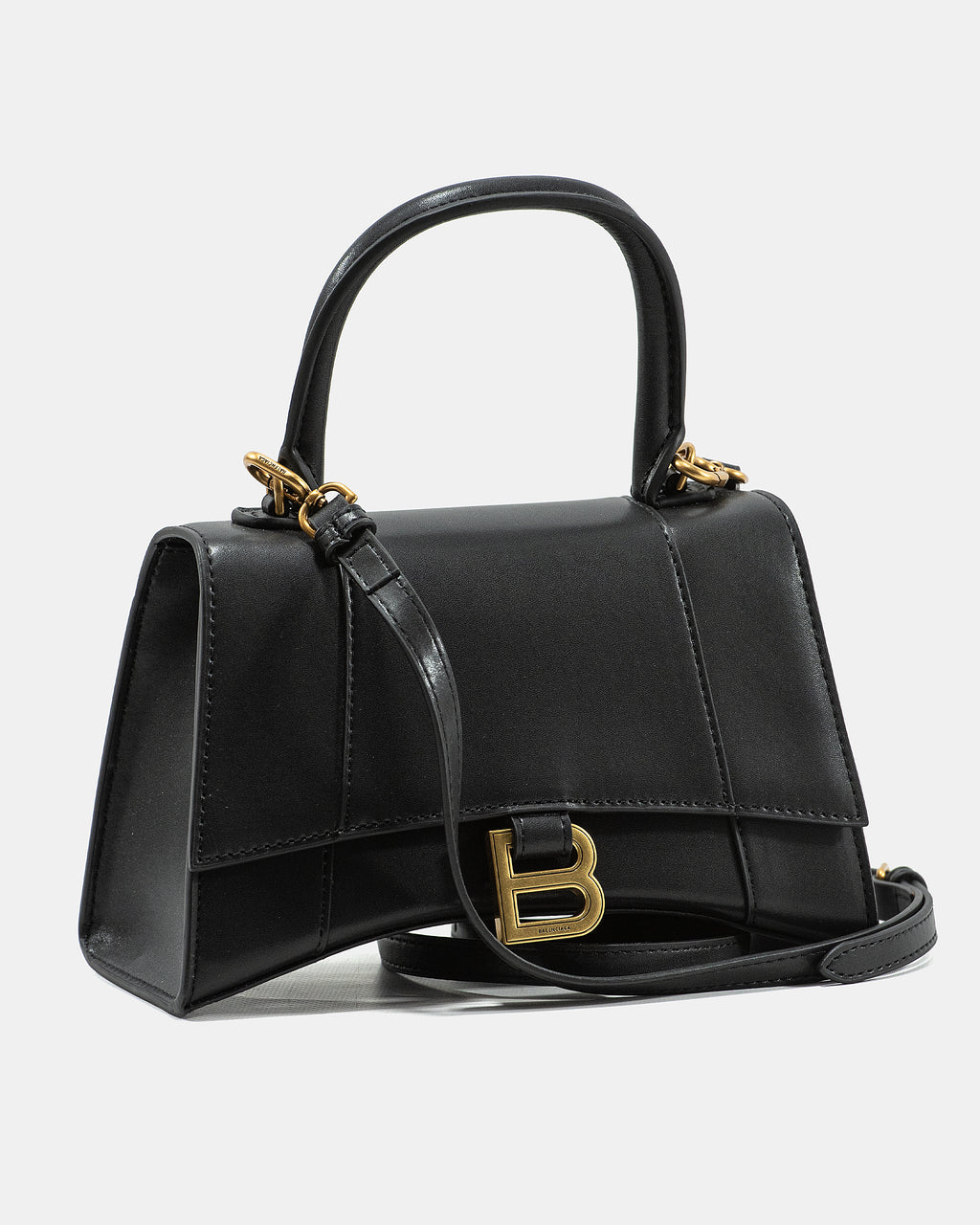 BALENCIAGA HOURGLASS BAG IN BLACK
