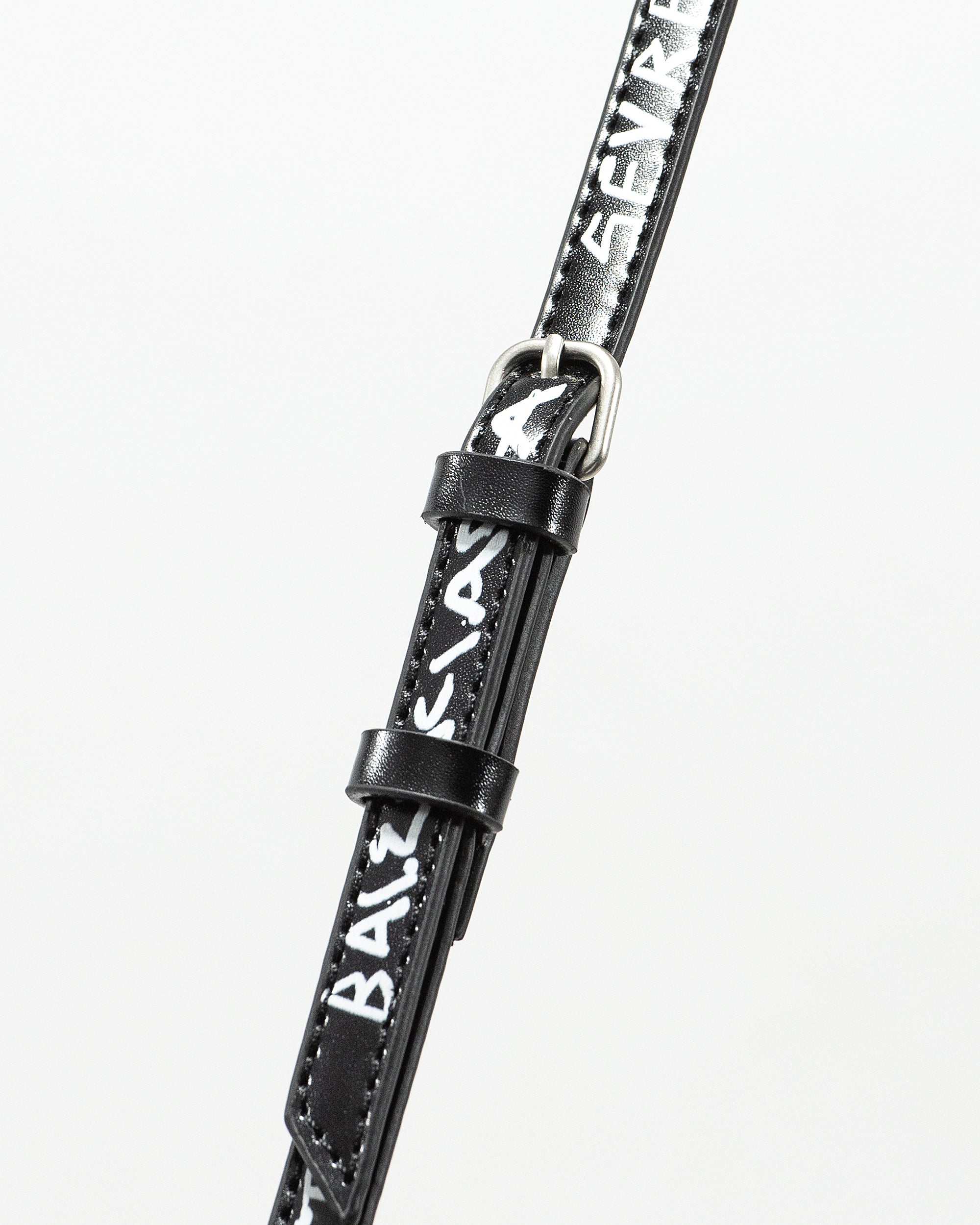 BALENCIAGA HOURGLASS GRAFFITI TOP HANDLE BAG IN BLACK