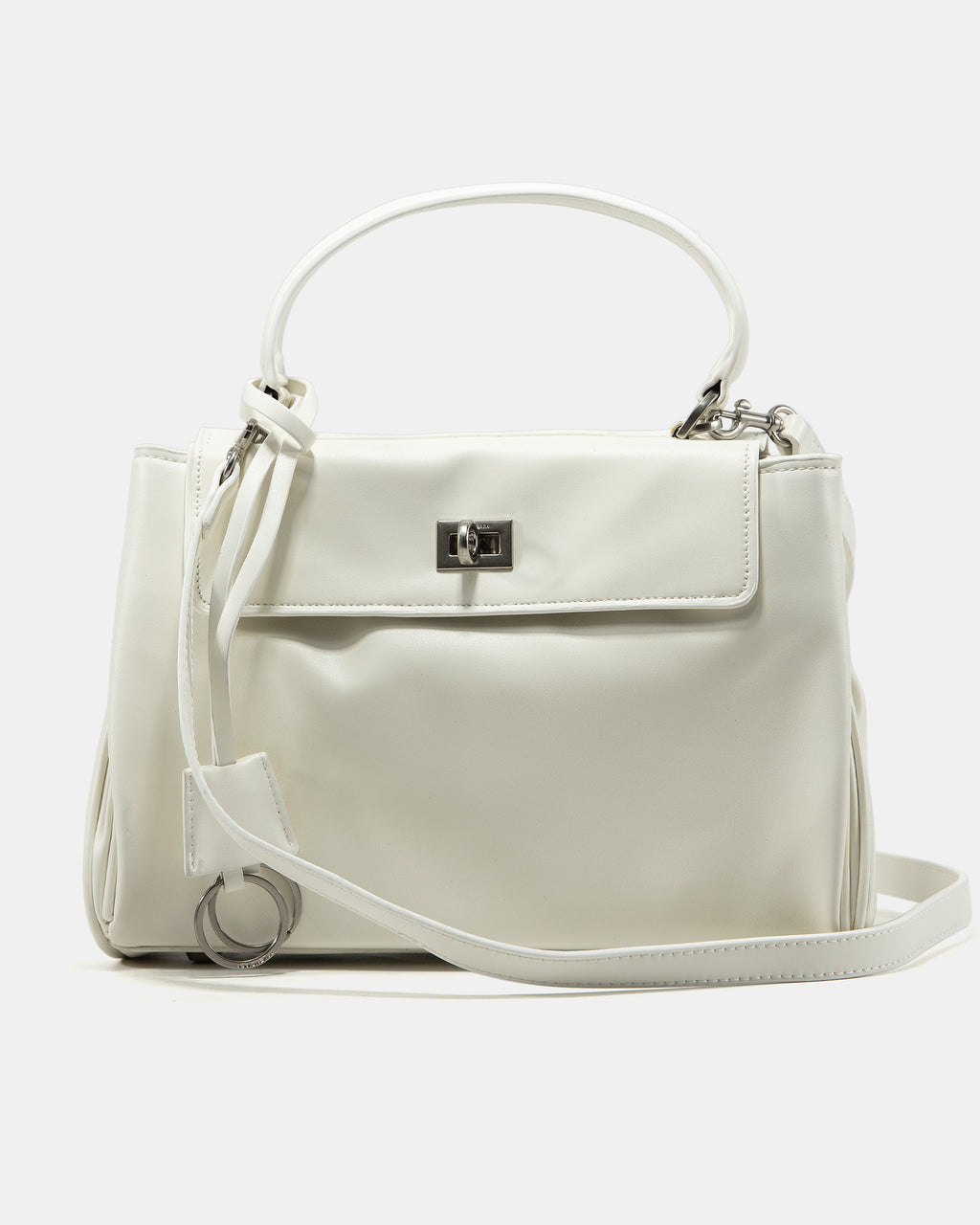 BALENCIAGA HOURGLASS TOP HANDLE BAG IN WHITE