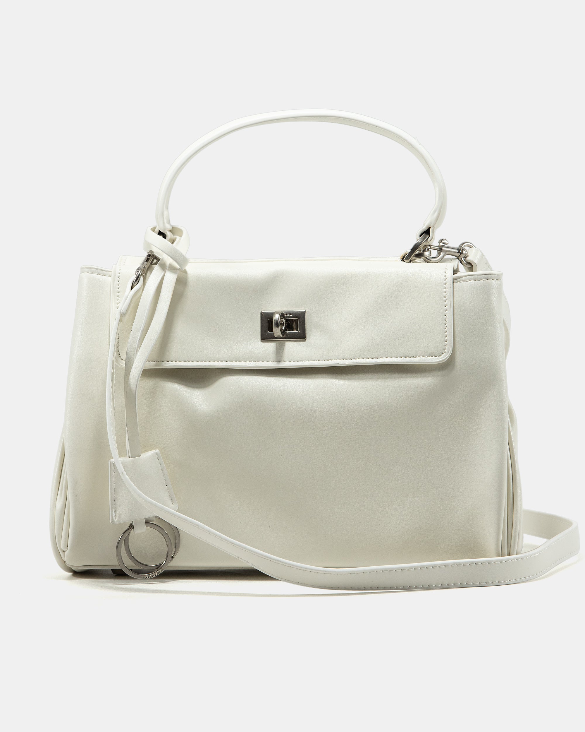 BALENCIAGA HOURGLASS TOP HANDLE BAG IN WHITE