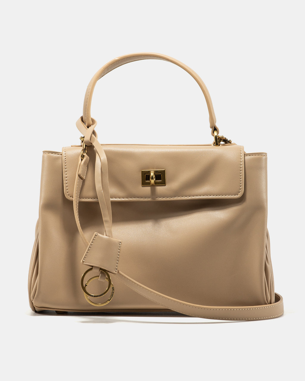 BALENCIAGA HOURGLASS TOP HANDLE BAG IN BEIGE