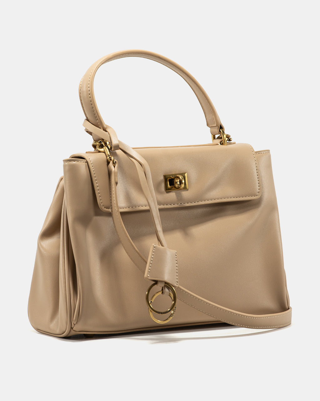 BALENCIAGA HOURGLASS TOP HANDLE BAG IN BEIGE