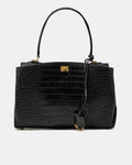 BALENCIAGA CROCO SHOULDER BAG IN BLACK
