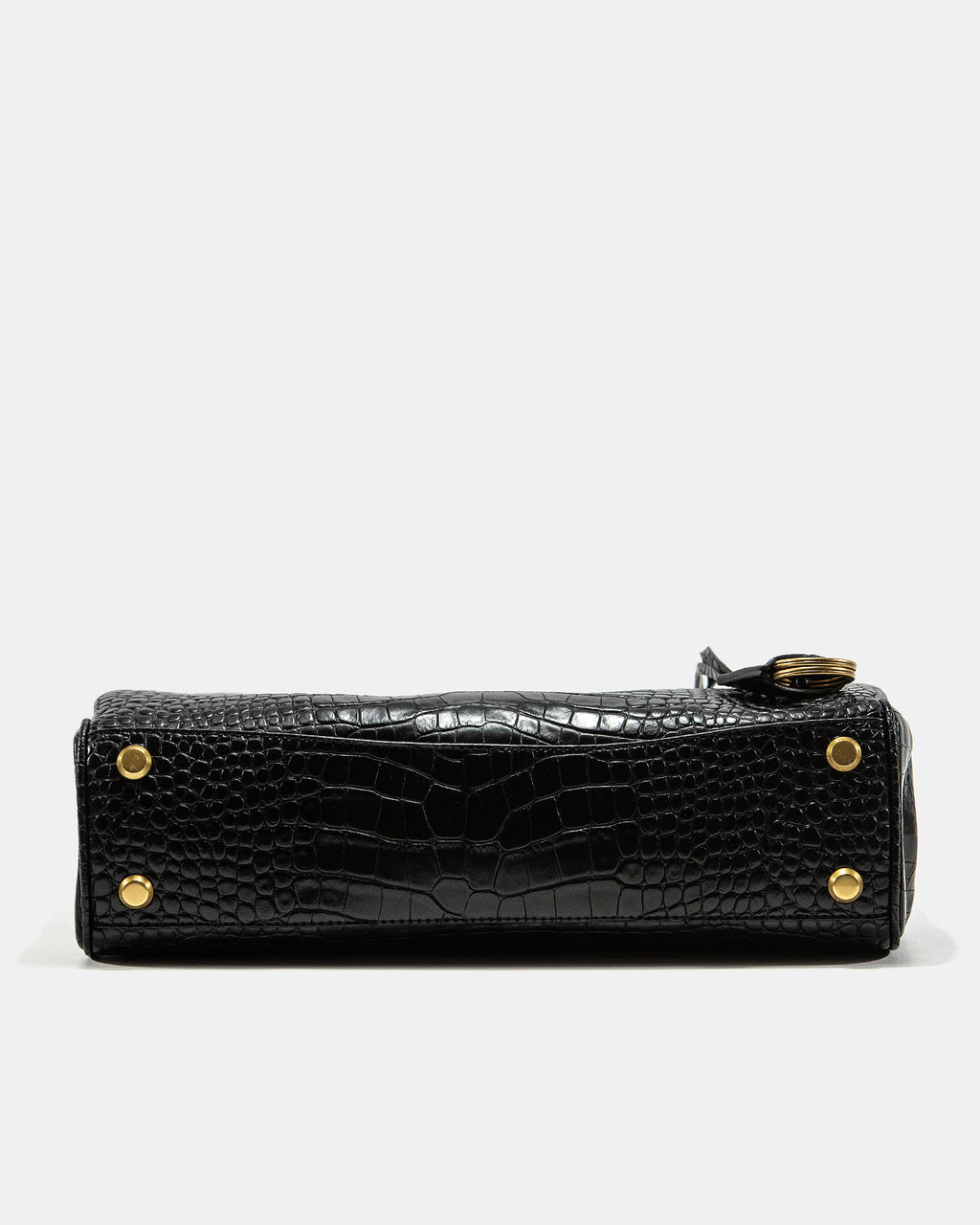 BALENCIAGA CROCO SHOULDER BAG IN BLACK