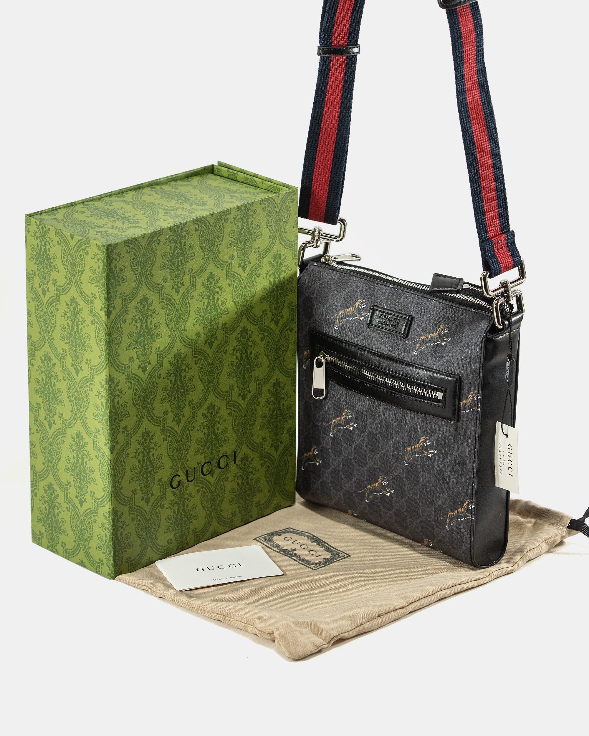 GUCCI SUPREME TIGER MESSENGER BAG
