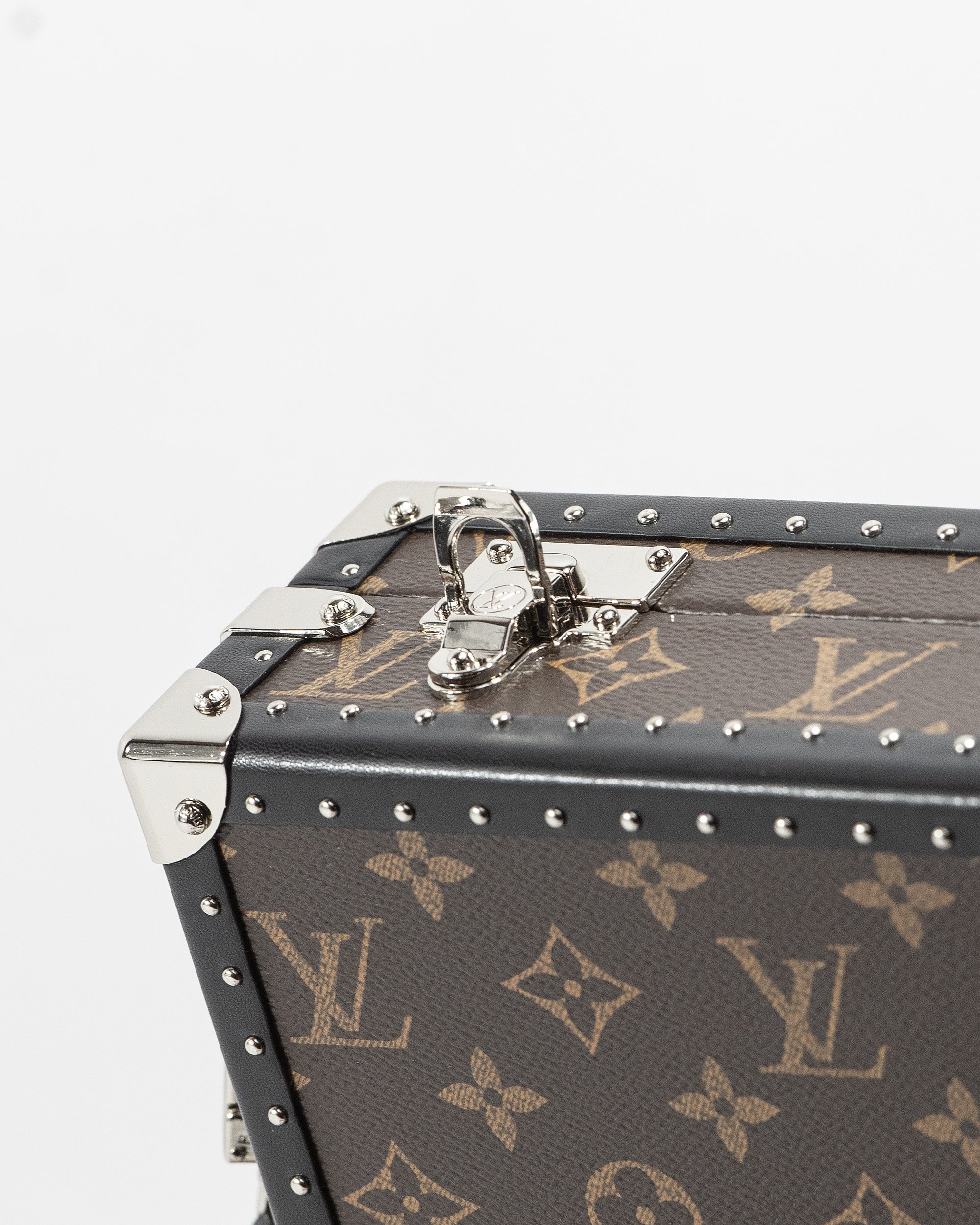 LOUIS VUITTON MONOGRAM ECLIPSE CLUTCH BOX CROSSBODY BAG IN MACASSAR