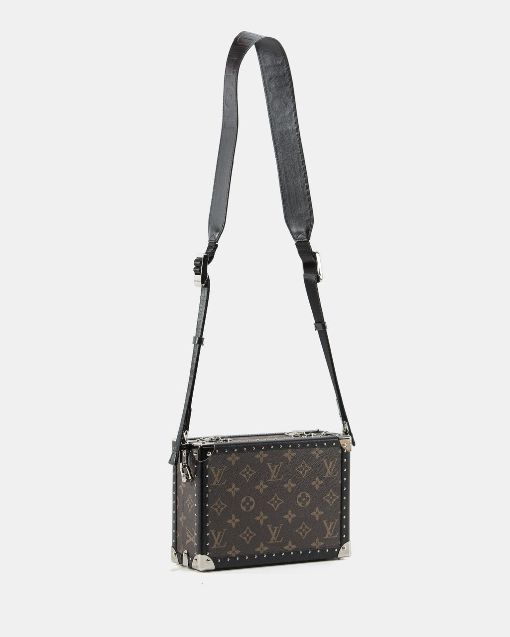 LOUIS VUITTON MONOGRAM ECLIPSE CLUTCH BOX CROSSBODY BAG IN MACASSAR
