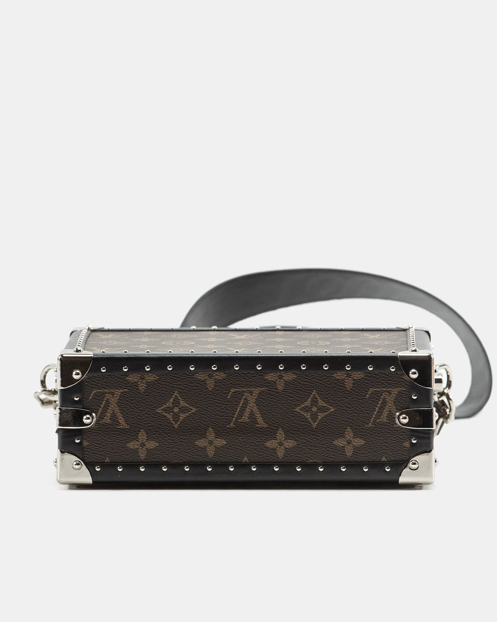 LOUIS VUITTON MONOGRAM ECLIPSE CLUTCH BOX CROSSBODY BAG IN MACASSAR