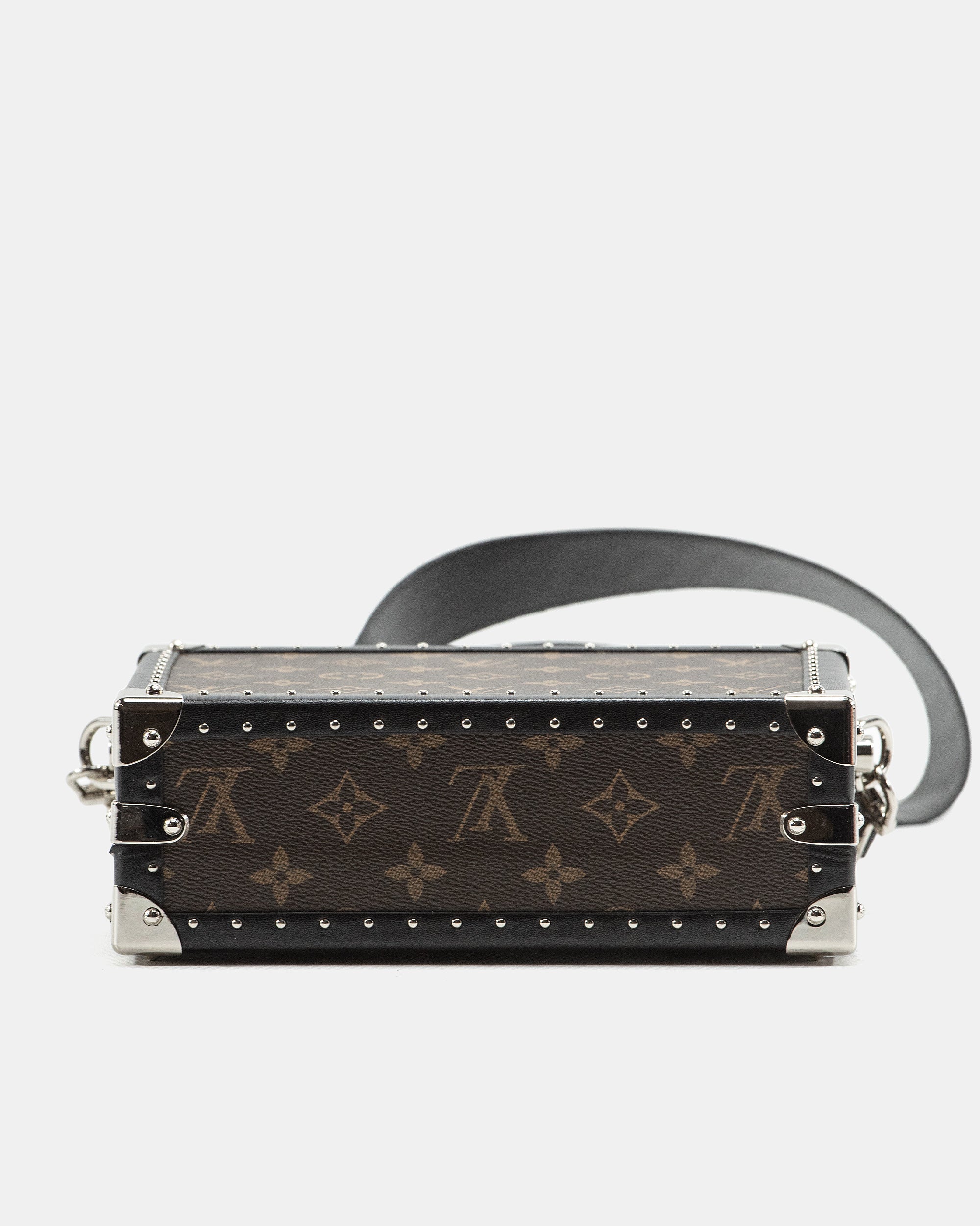 LOUIS VUITTON MONOGRAM ECLIPSE CLUTCH BOX CROSSBODY BAG IN MACASSAR
